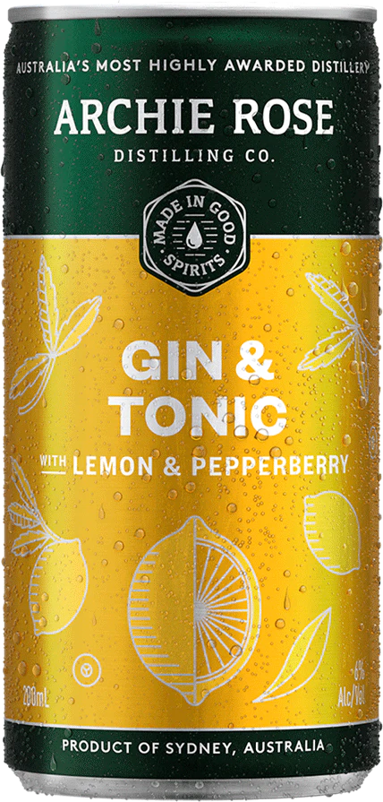 Archie Rose - Gin & Tonic With Lemon And Pepperberry / 200mL / Cans
