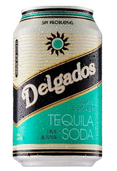 Delgados - Lime & Basil Tequila Soda / 330mL / Cans