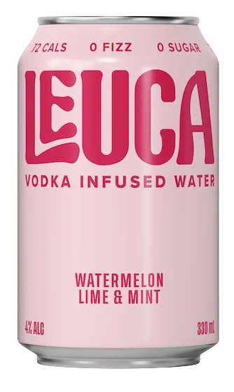 Leuca Vodka Infused Water / Watermelon, Lime & Mint / 330mL / Cans