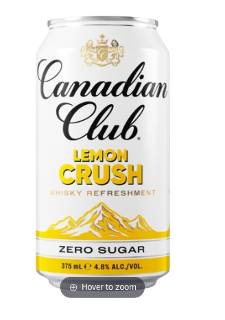 Canadian Club Lemon Crush Zero Sugar / 375mL / Can