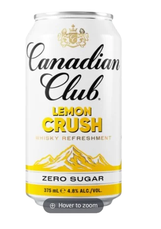 Canadian Club Lemon Crush Zero Sugar / 375mL / Can
