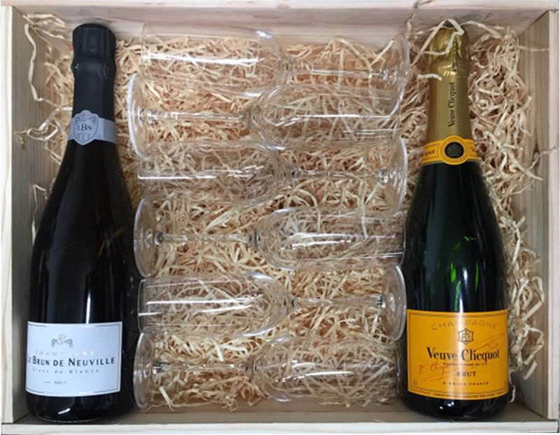 Hamper Pack - 2 Champagne & 6 Flutes Xmas Pack 2018